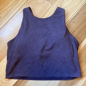 Purple athleta work out cropped halter top with a built in bra. Size Medium